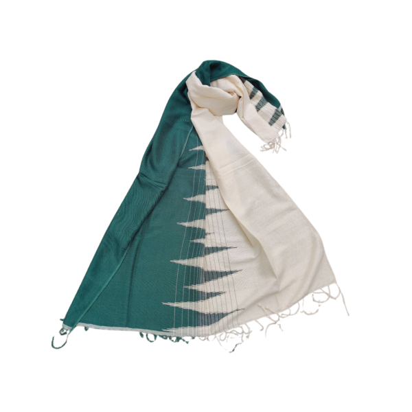 white and green scarf