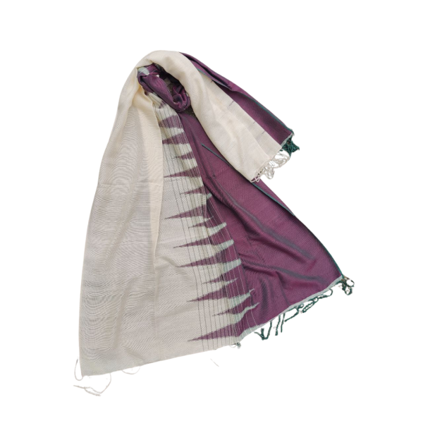 white and purple scarf