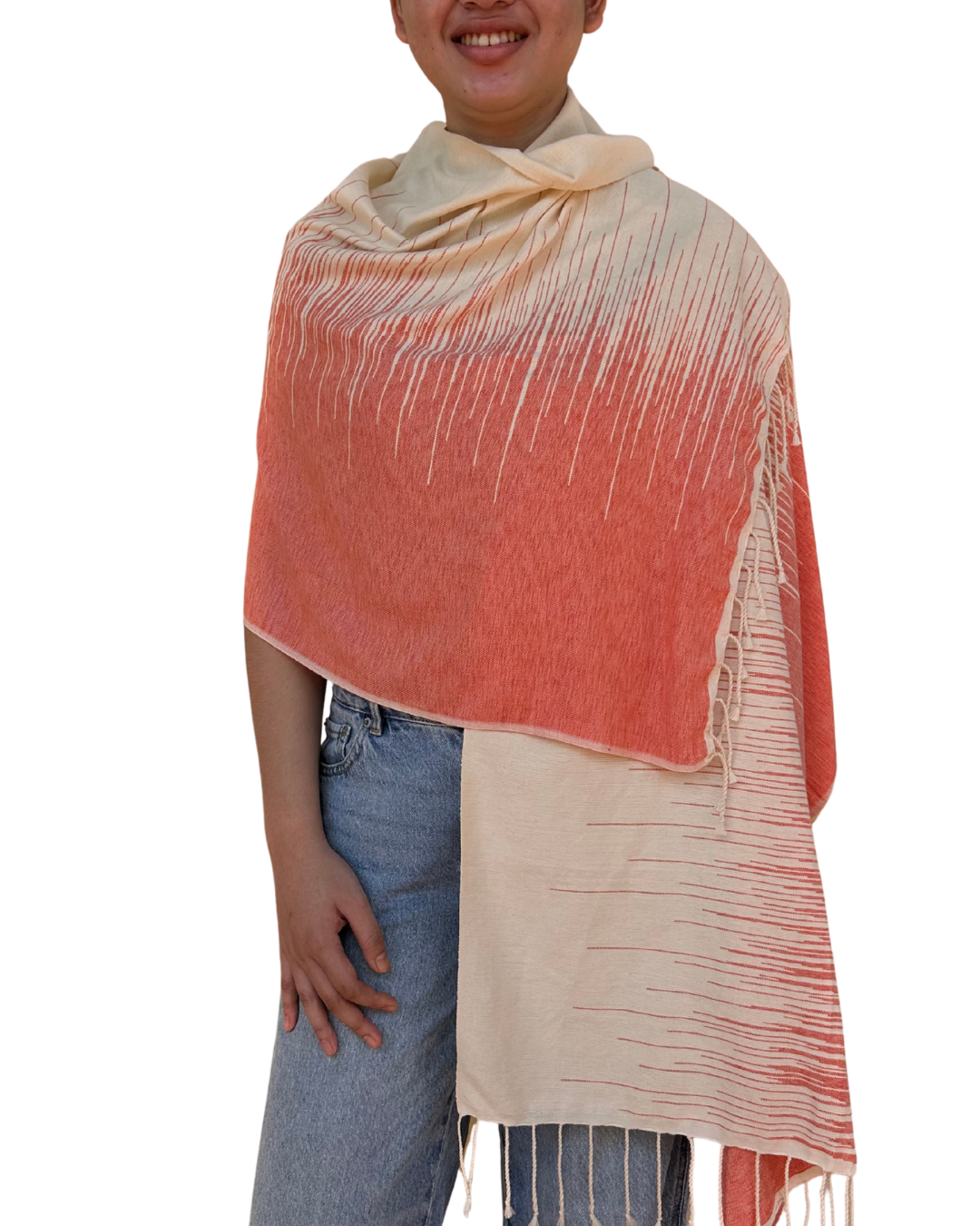 Pink Rose Saori Scarf - Image 2