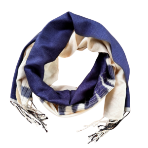 Navy Blue Saori Scarf